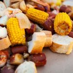 Low Country Boil Prepared and On Table