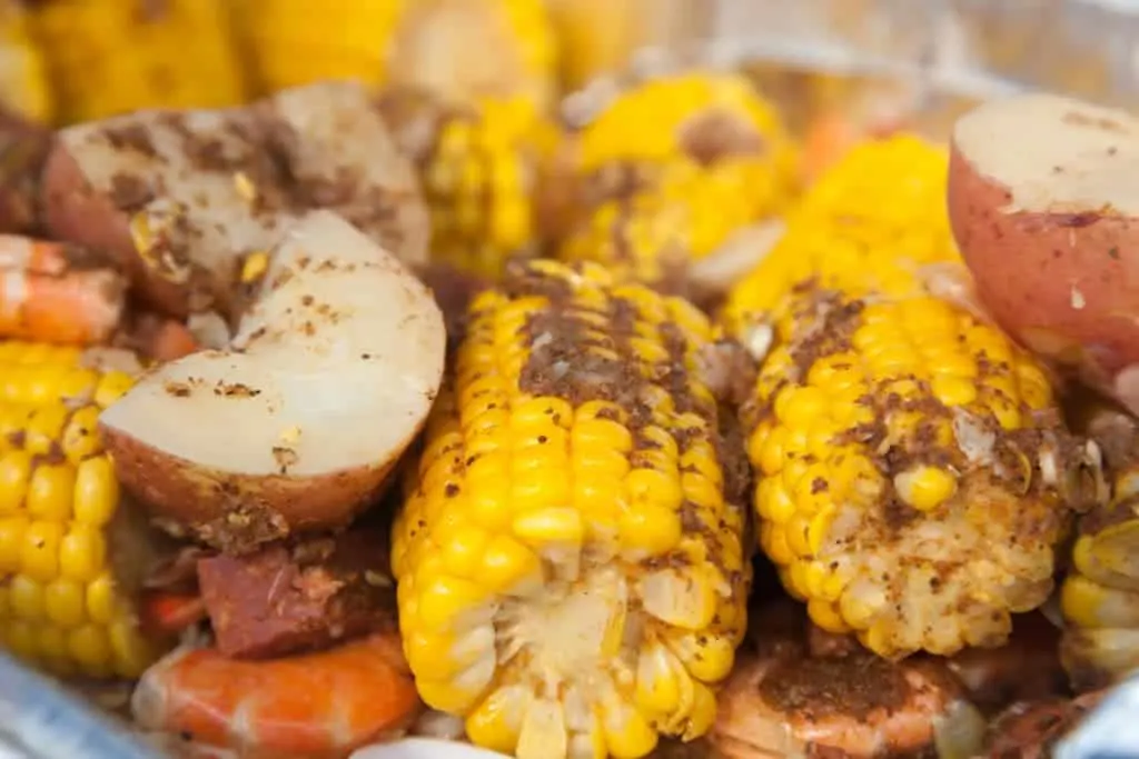 Up Close Low Country Shrimp Boil with Seasonings