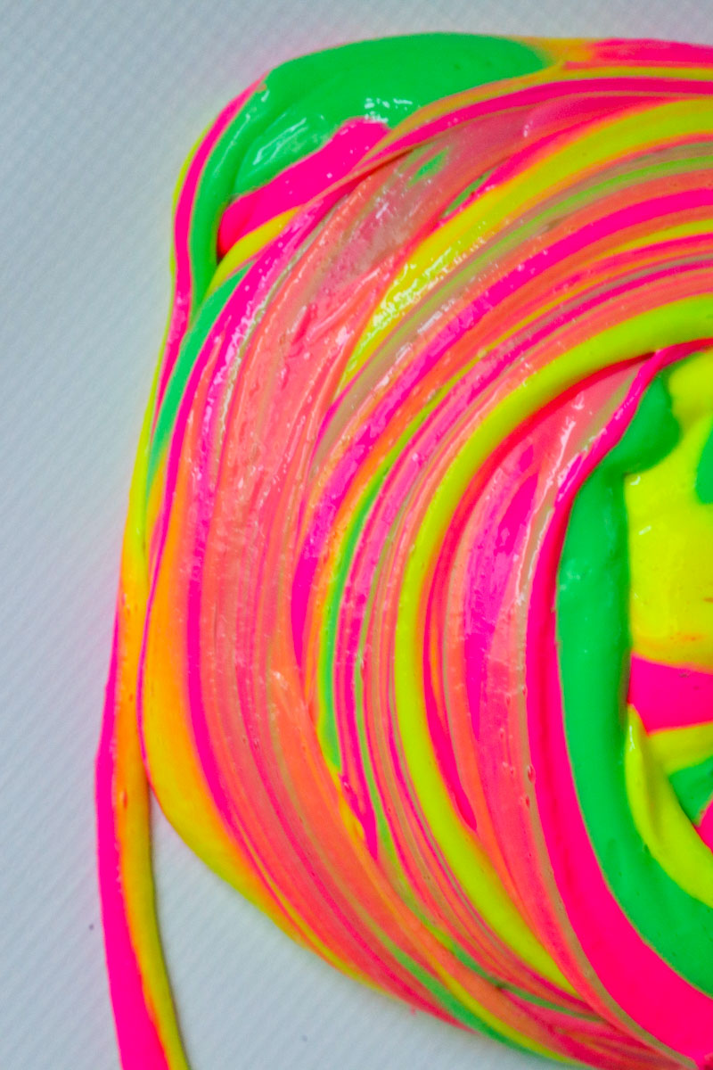 Rainbow Slime in a swirl