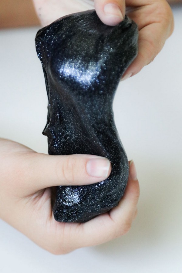 Black Glitter Slime Easy Recipe