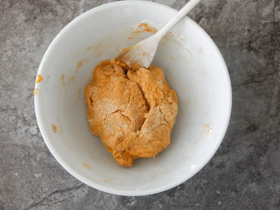 Dough ball of snickerdoodle batter