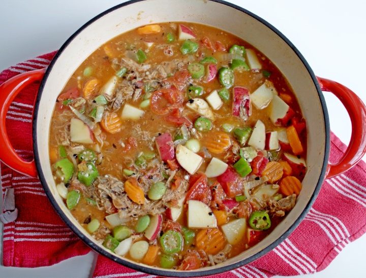 Vegetable soup in dutch oven