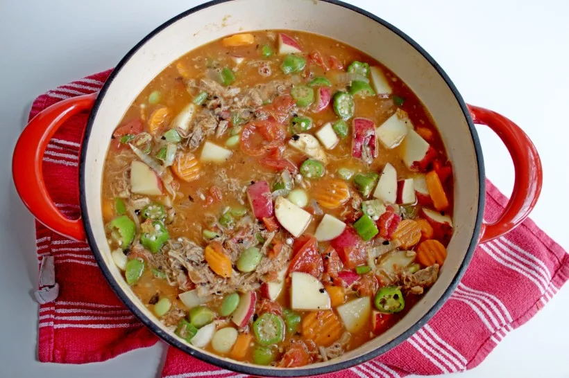 Vegetable soup in dutch oven
