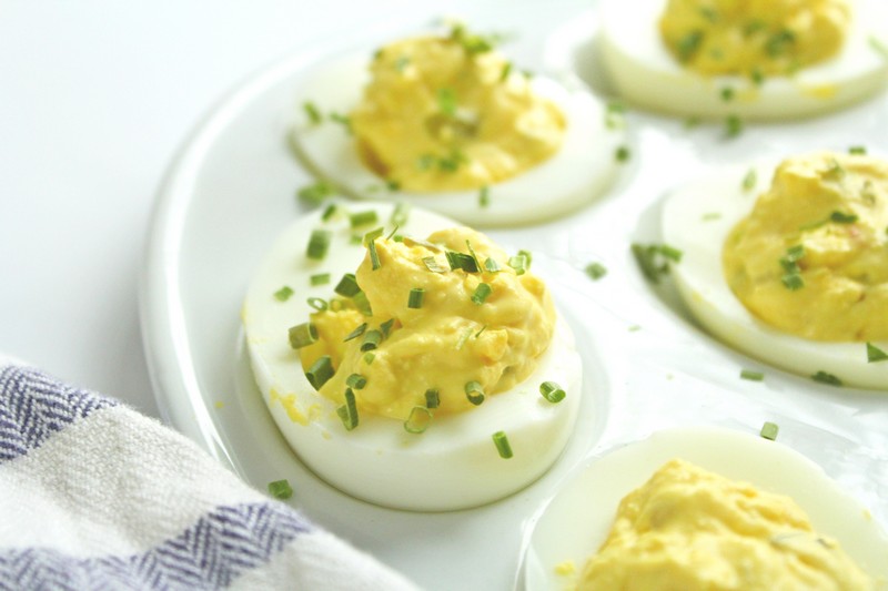 deviled eggs with chives