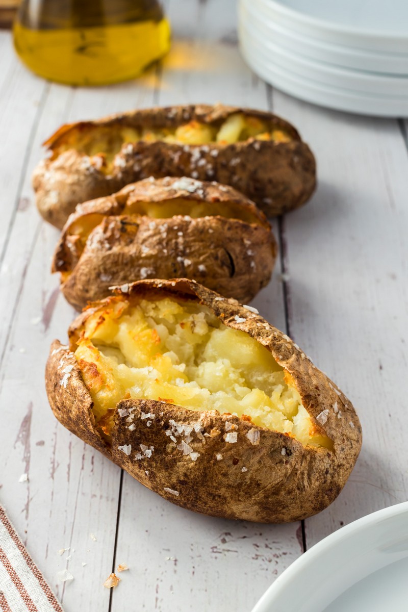 How to Make Salty, Crispy Skinned Oven Baked Potatoes - The Kitchen Magpie