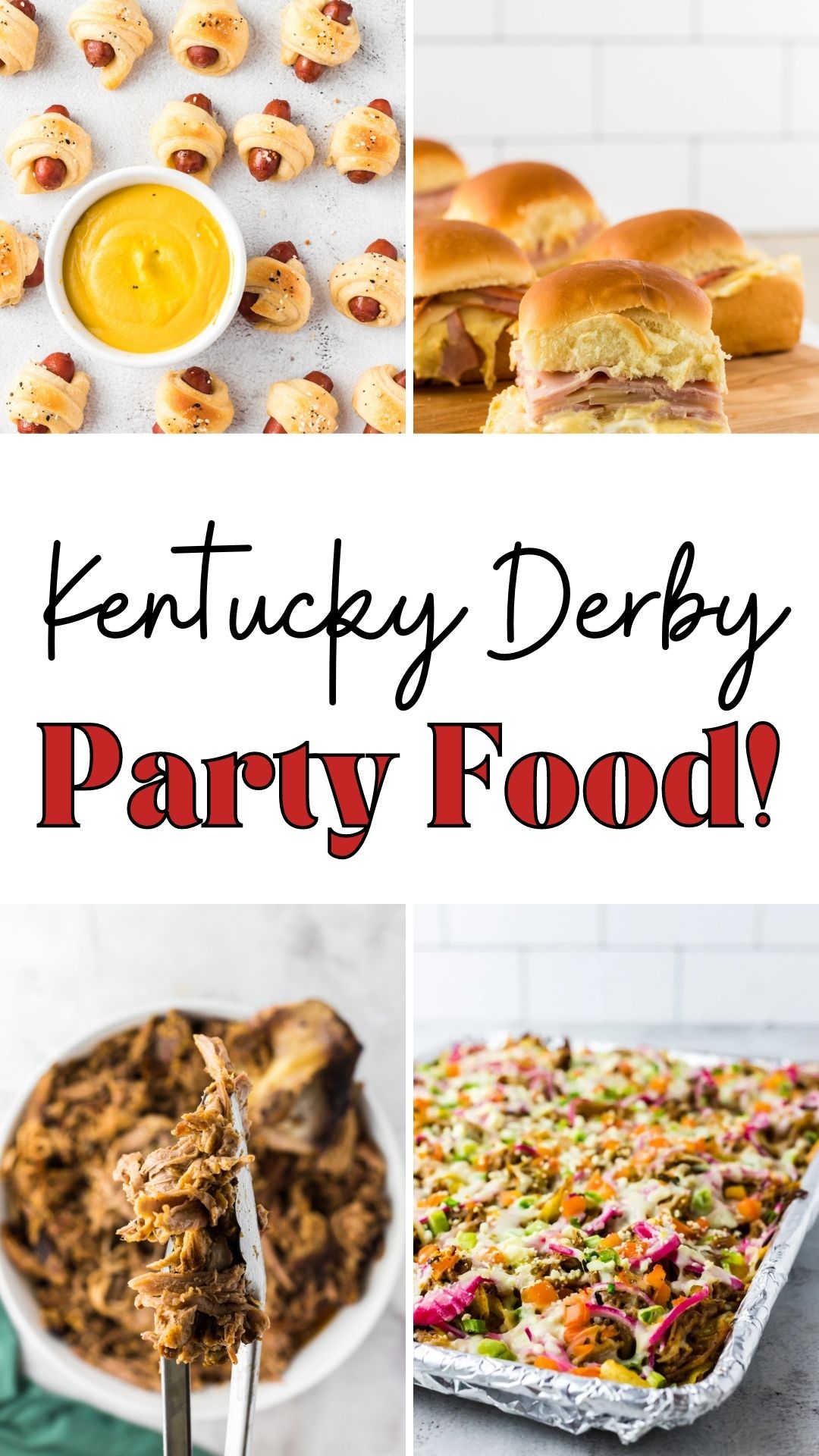 kentucky derby party food collage pinnable graphic
