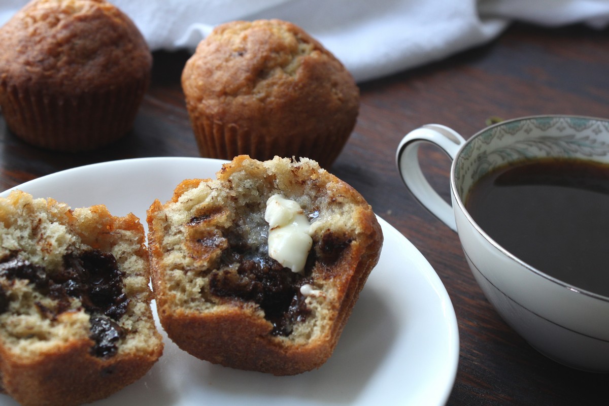 Buttery banana muffins
