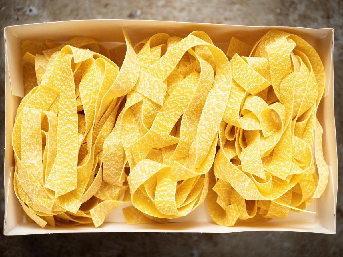 Dried Pappardelle noodles