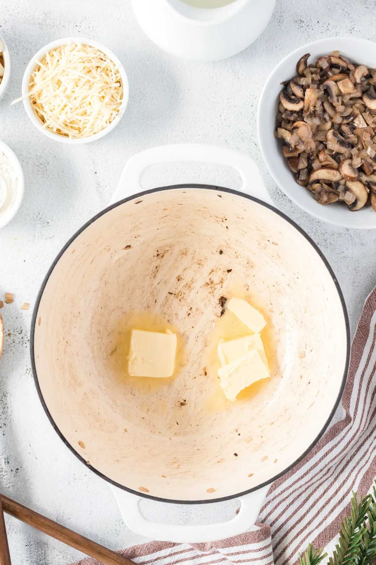 melting butter in dutch oven