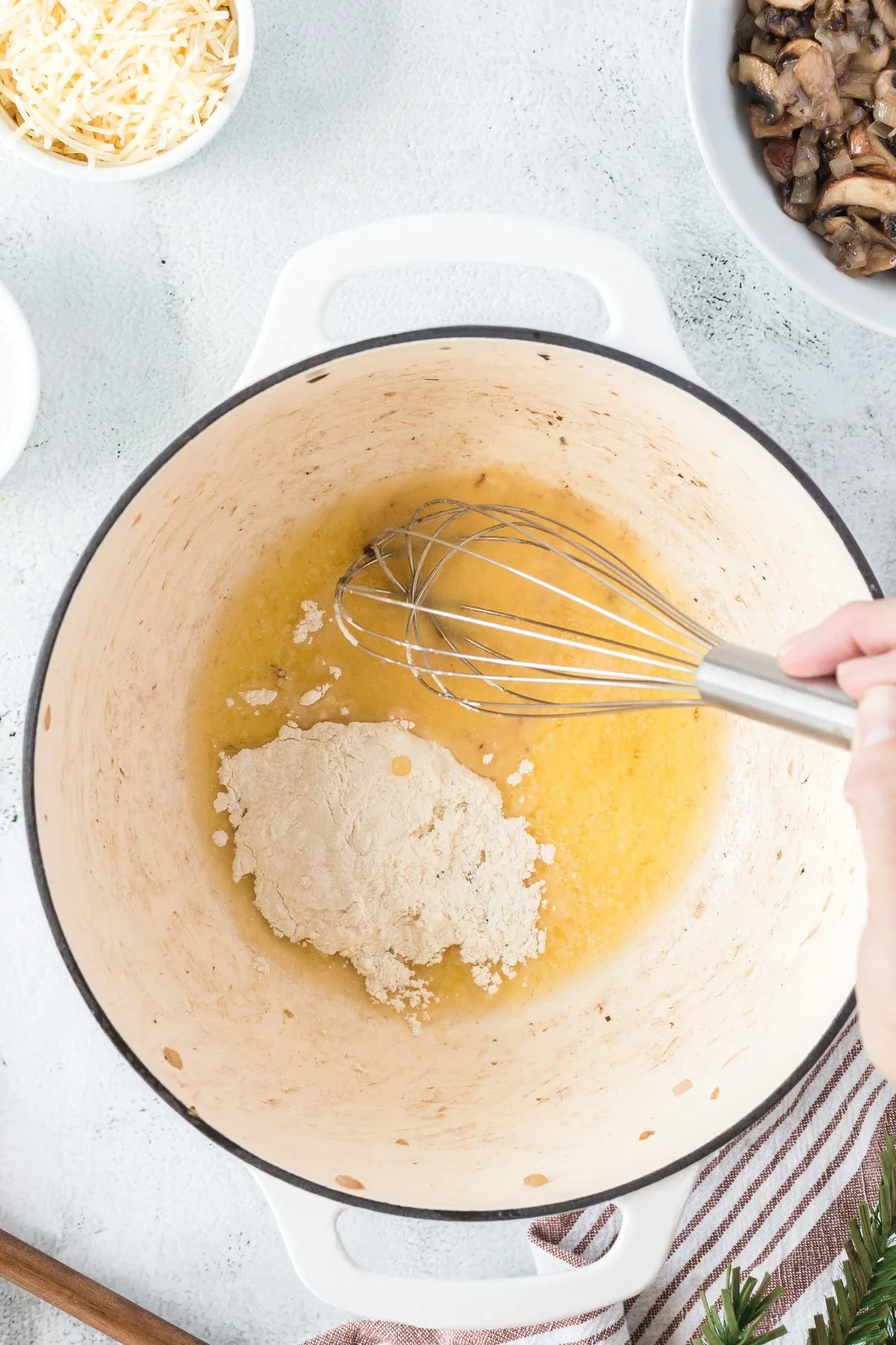 flour and butter in dutch oven