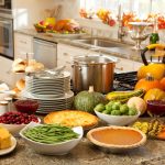 Image of Kitchen with Thanksgiving food dishes