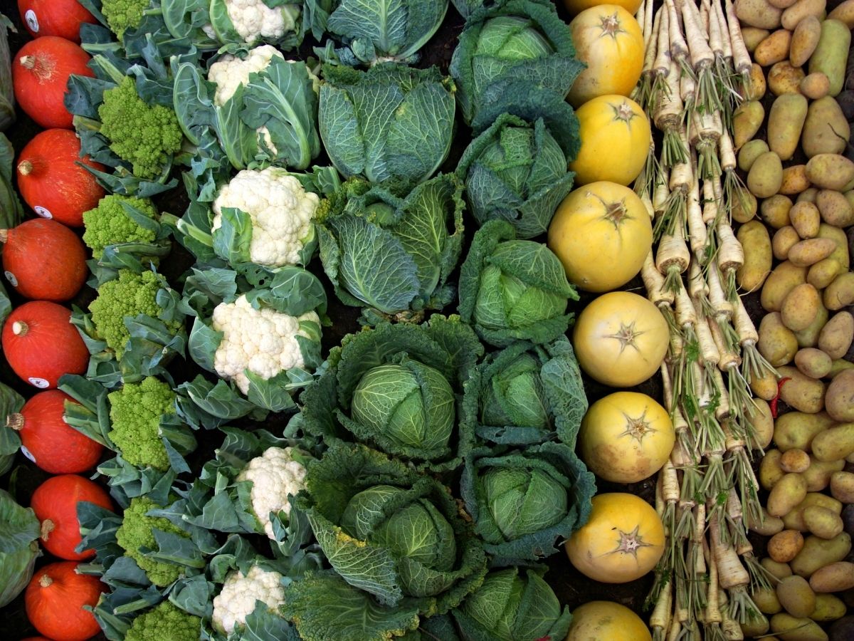 Overhead image of produce