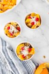 small bowls of ambrosia fruit salad