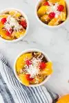ambrosia fruit salad in small bowl