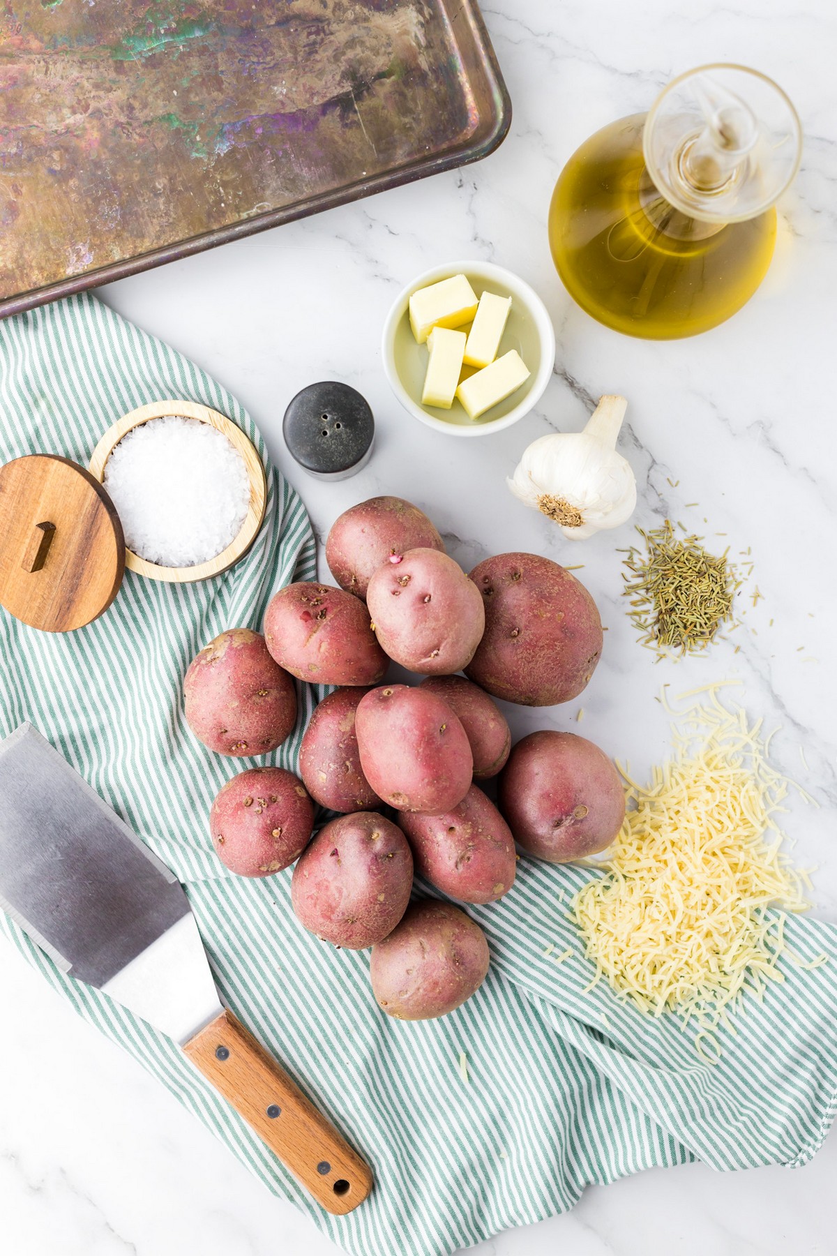 ingredients for red smashed potatoes