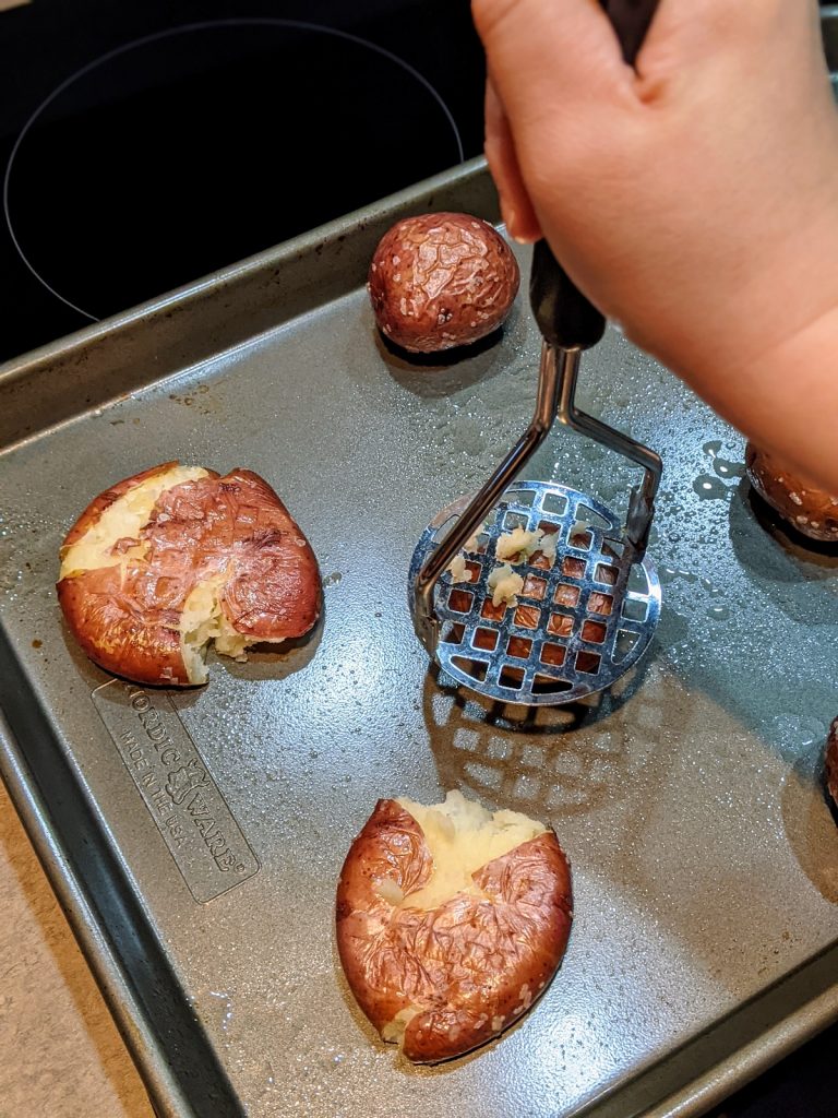 smashing red potatoes