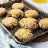 smashed red potatoes on sheet pan