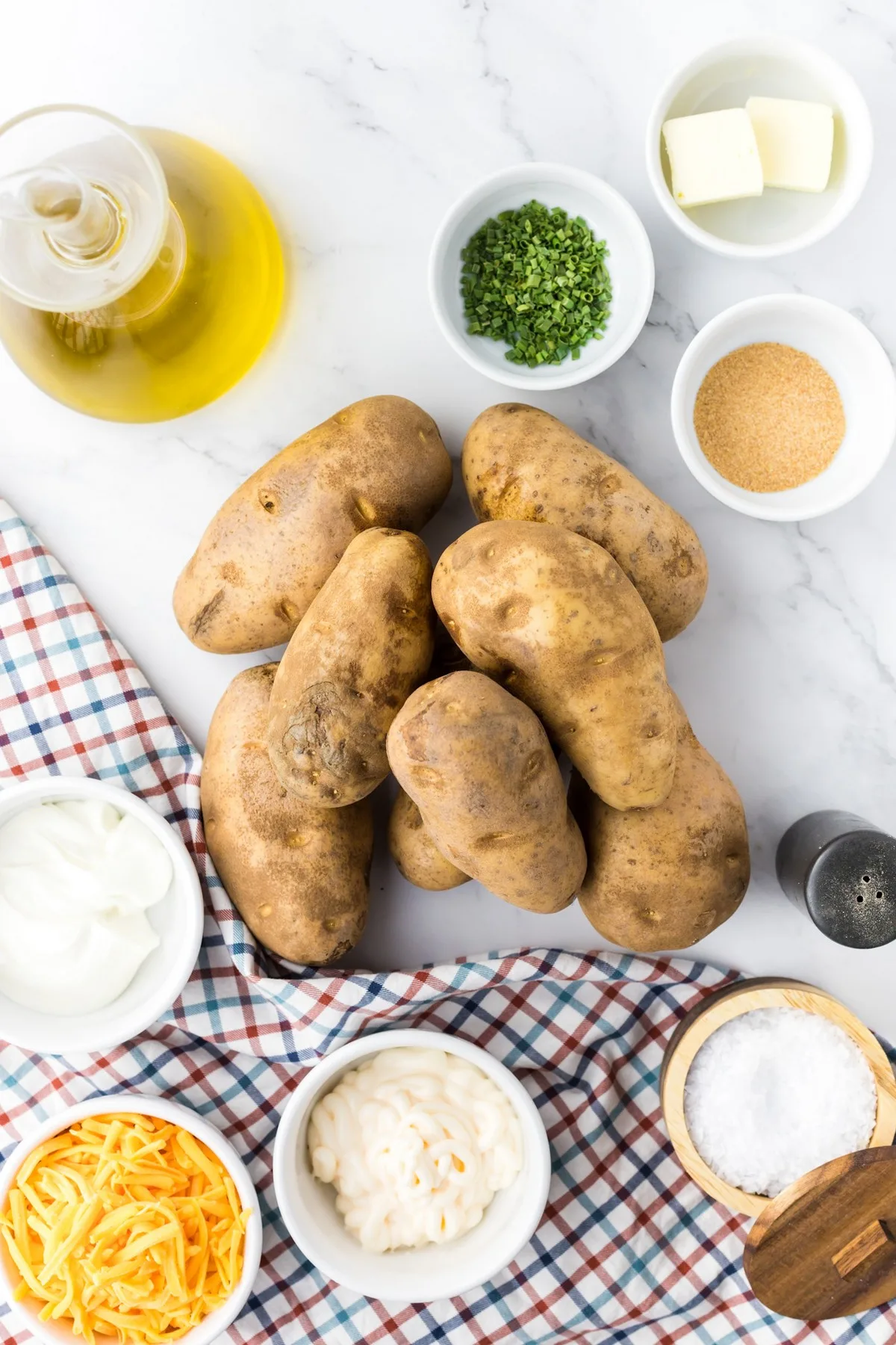 ingredients for twice baked potatoes