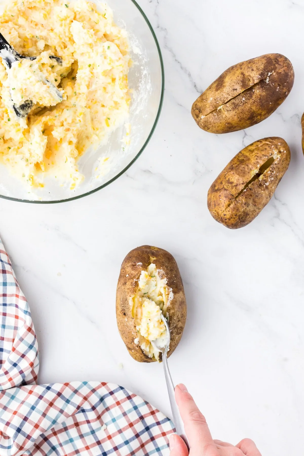 stuffing potato shells