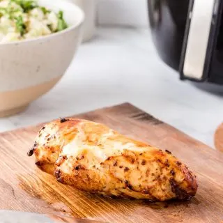 air fryer chicken breast on cutting board