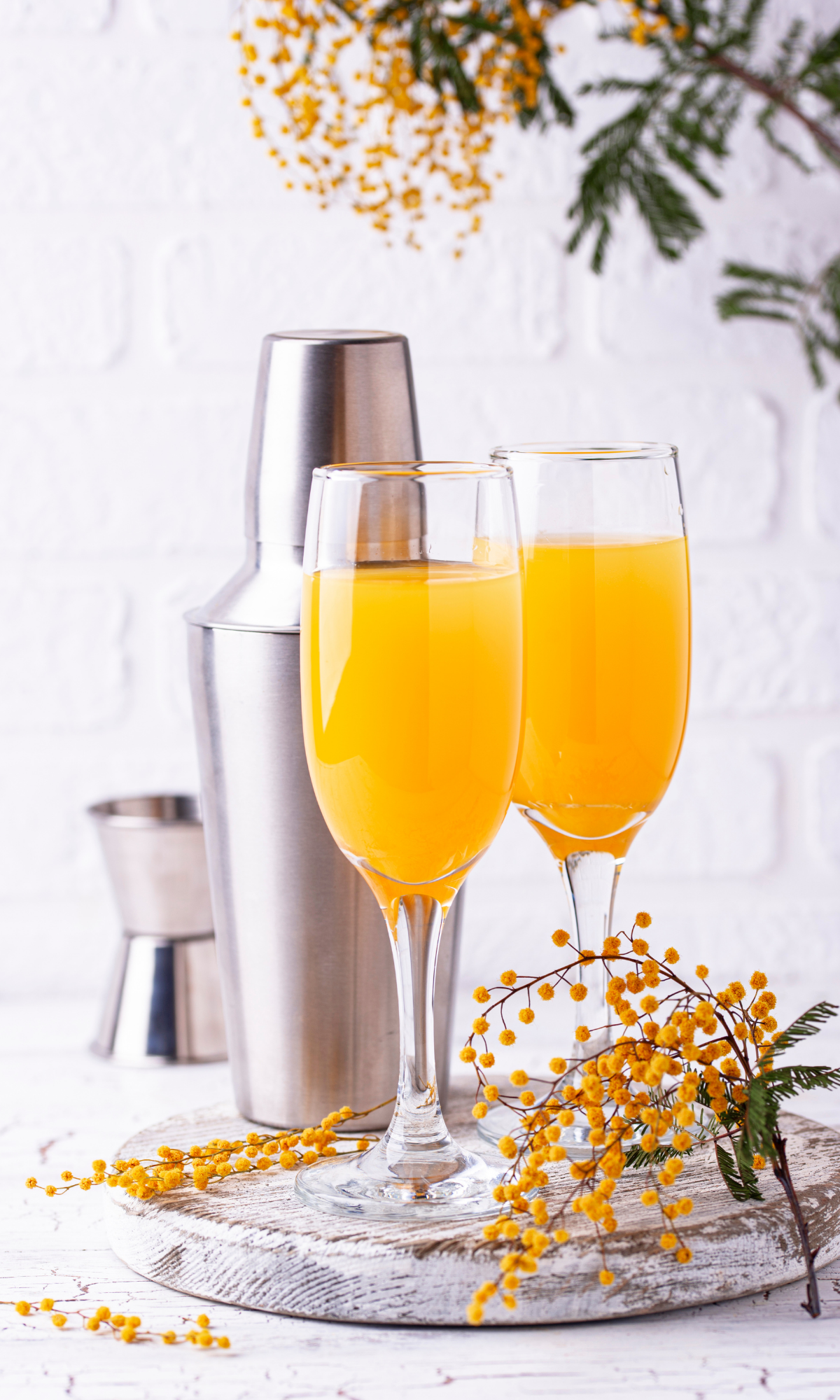 Engraved Morning Mimosa Stemless Champagne Flute