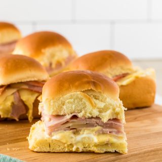 sliders on cutting board with ham