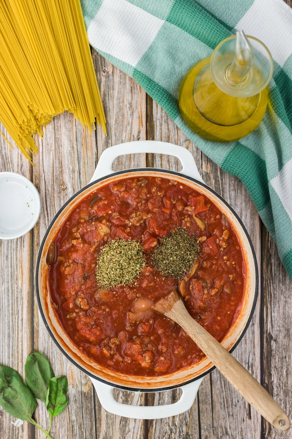 seasoning spaghetti sauce.