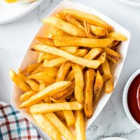 air fryer French fries in basket