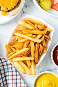 air fryer French fries in basket