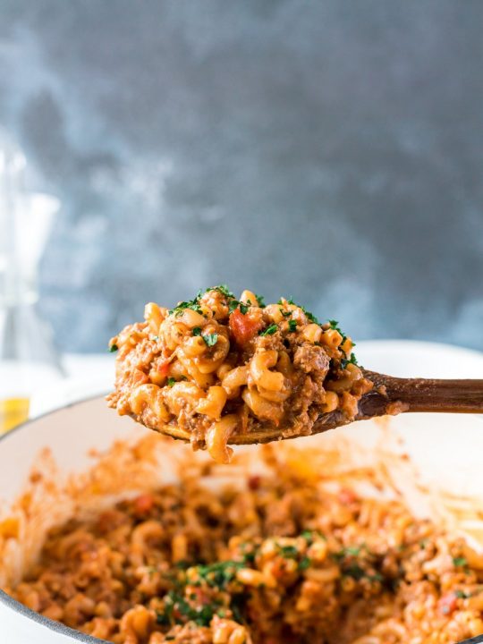 wooden spoon of goulash
