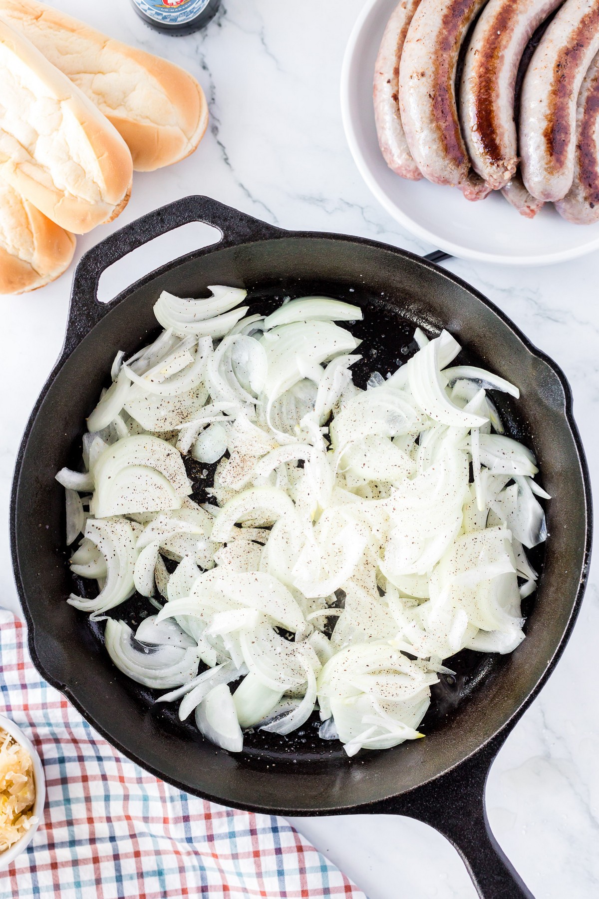caramelizing onions in skillet