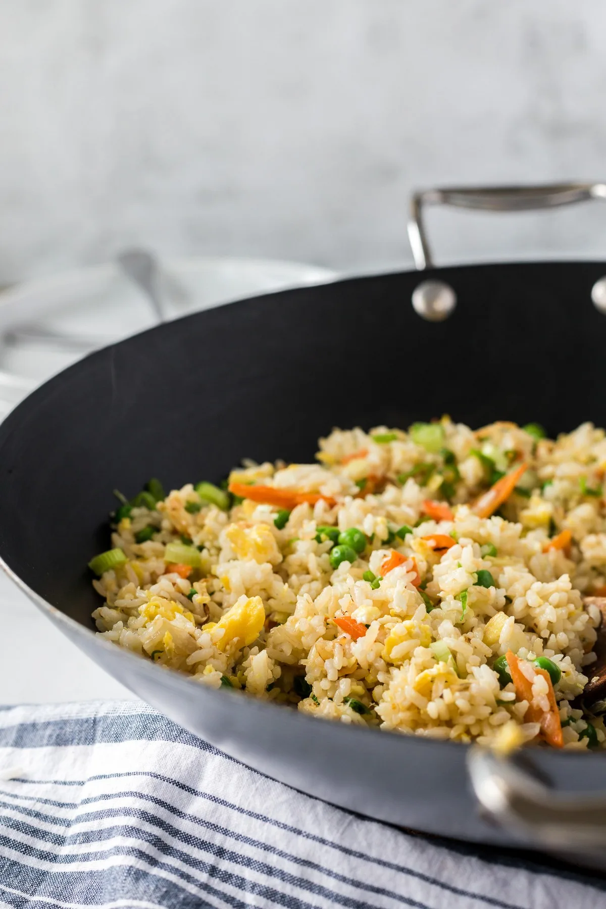 wok of homemade fried rice