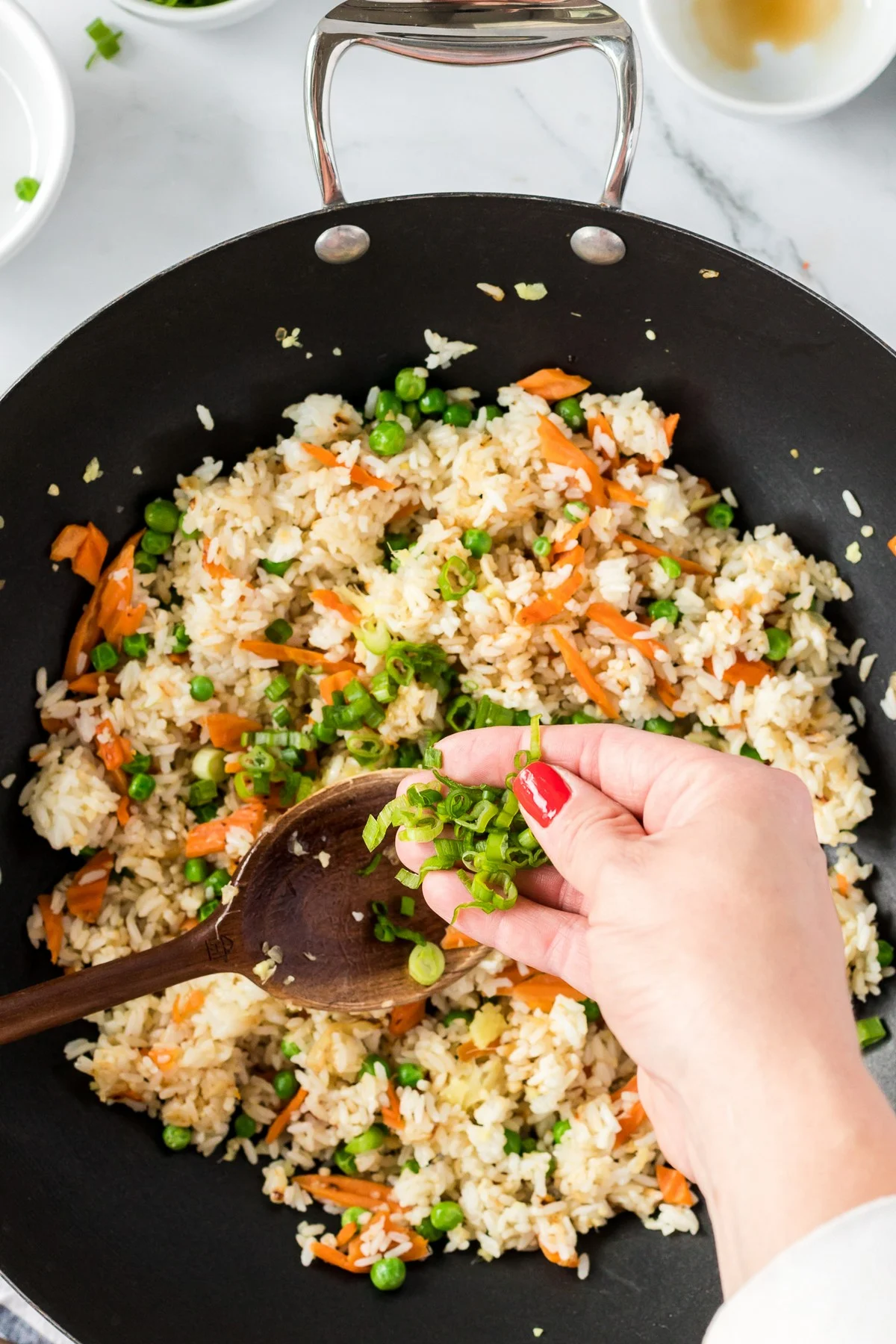 green onions and fried rice