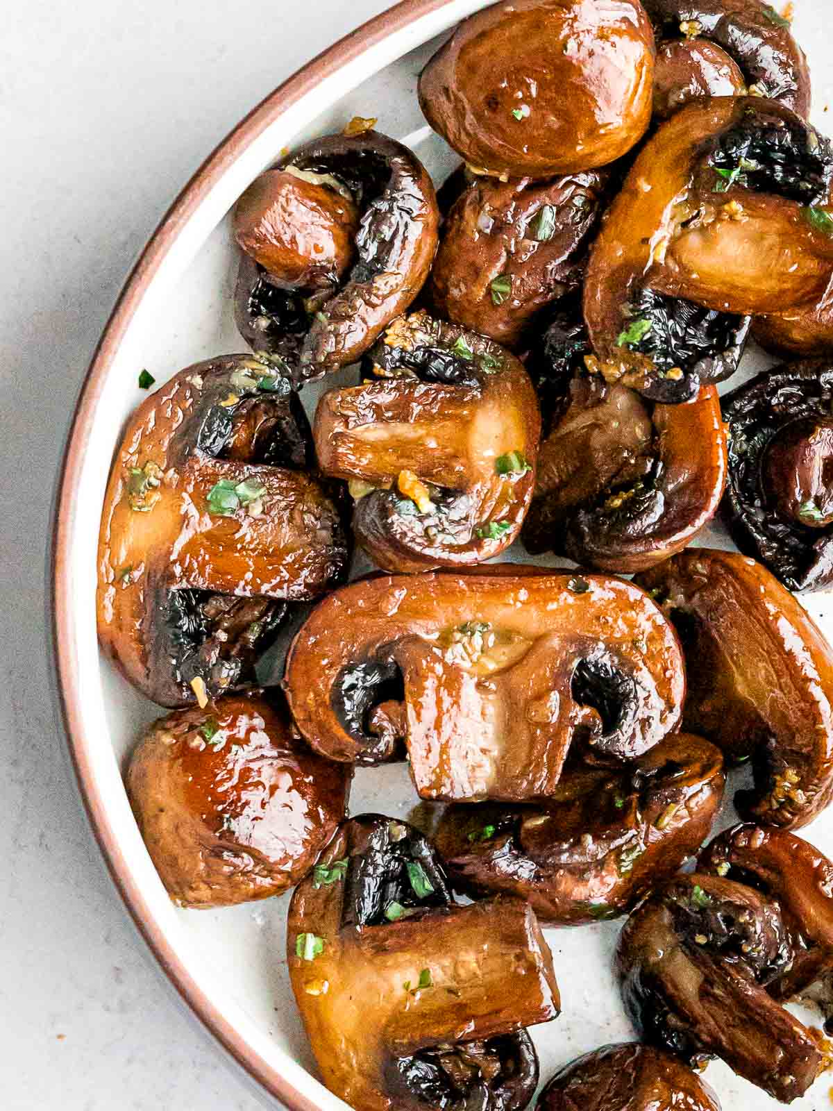 Sauteed Mushrooms on a Plate