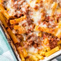 baked ziti pasta casserole