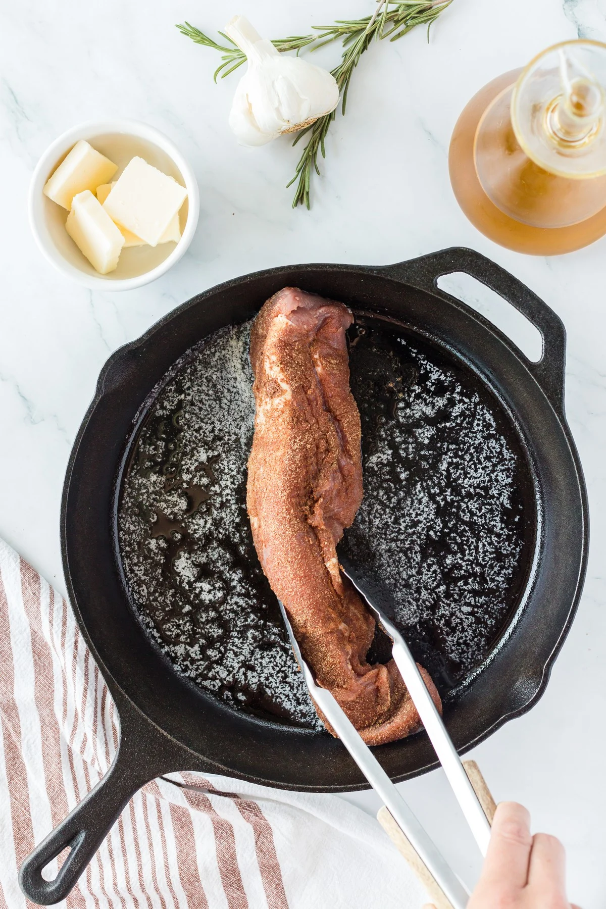 searing pork tenderloin