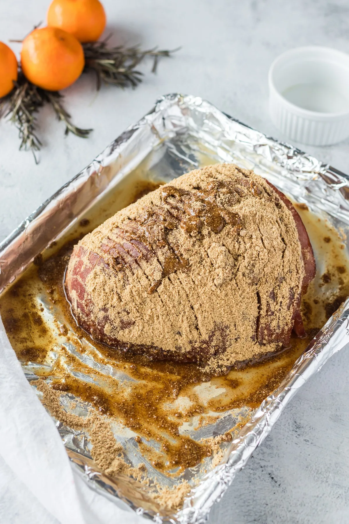 spiral ham covered in brown sugar glaze