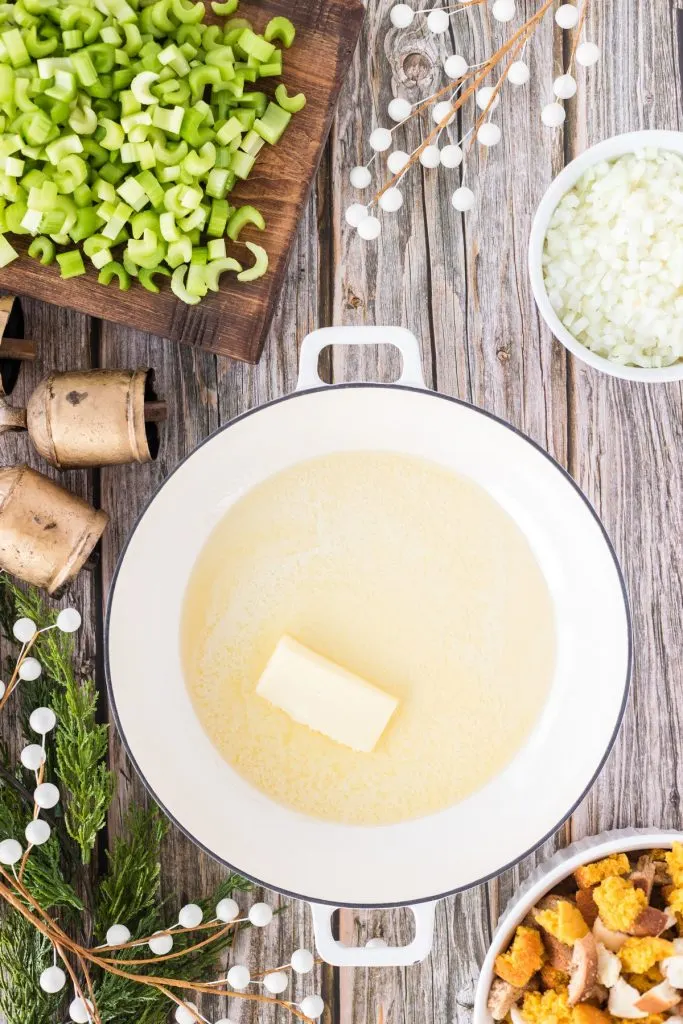 melting butter in dutch oven