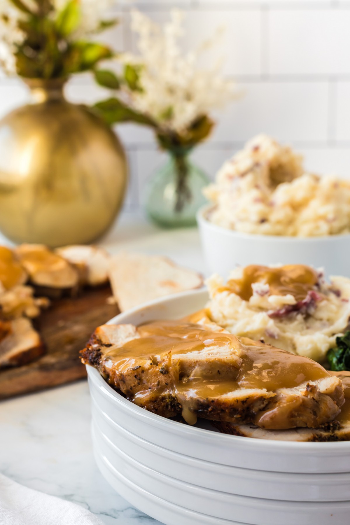 plated turkey breast with sides