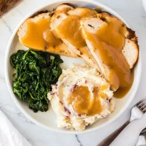turkey breast meal with potatoes and spinach featured image