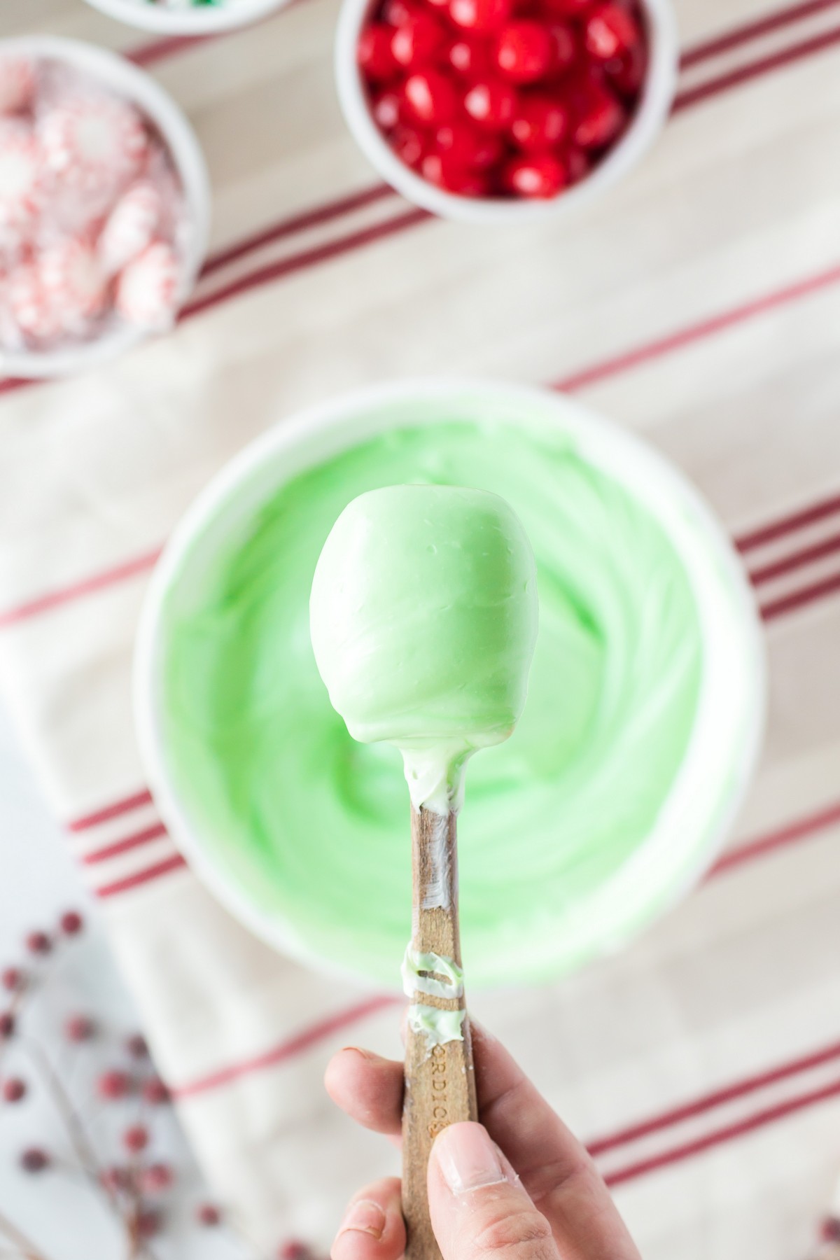green icing for a chocolate cake