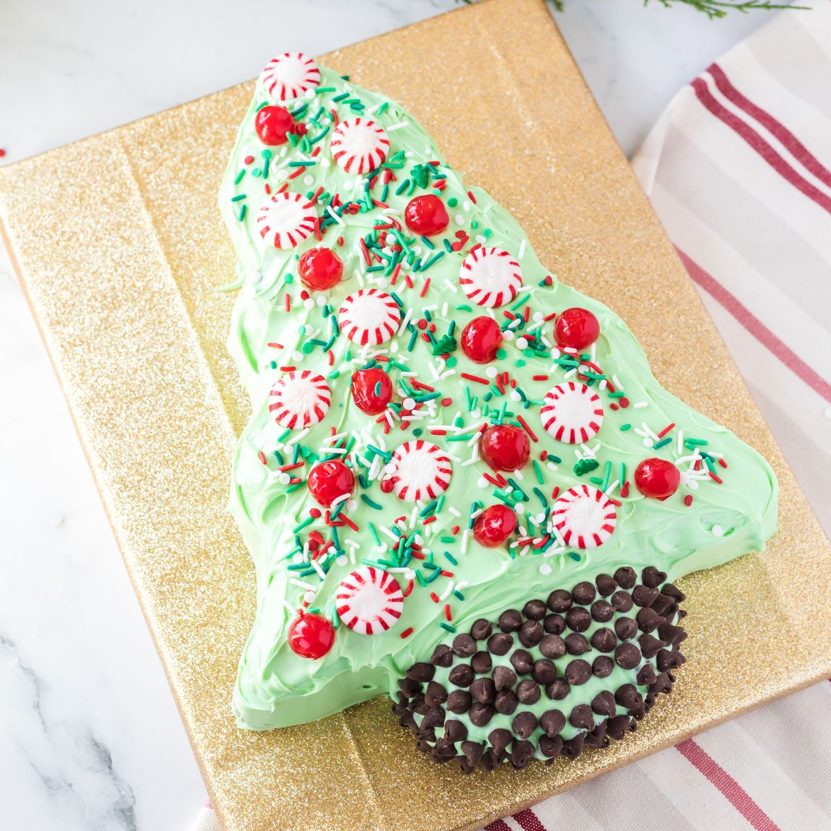 Christmas Tree Cake Pan with Beautiful Buttercream Icing