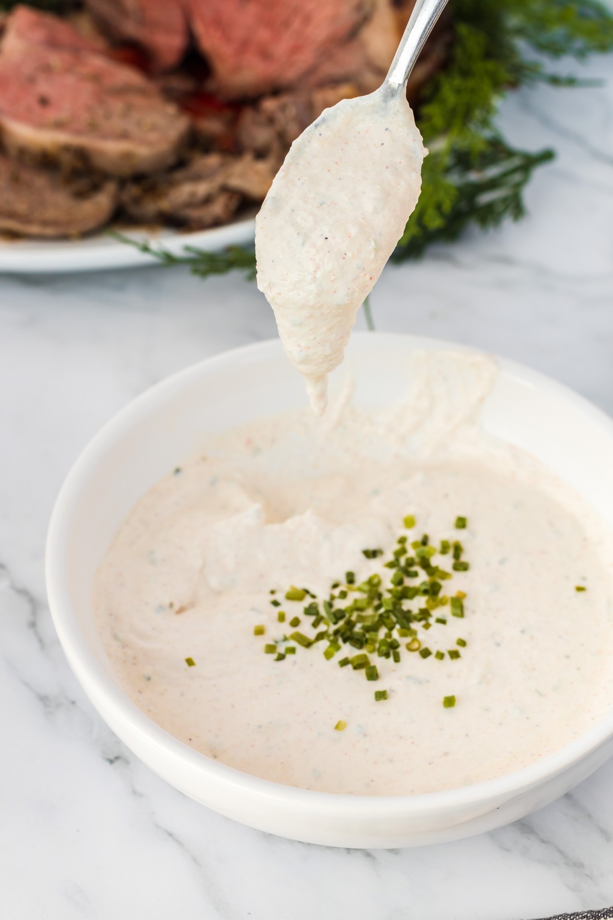 bowl of horseradish cream sauce