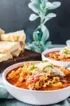 lasagna soup served in a bowl