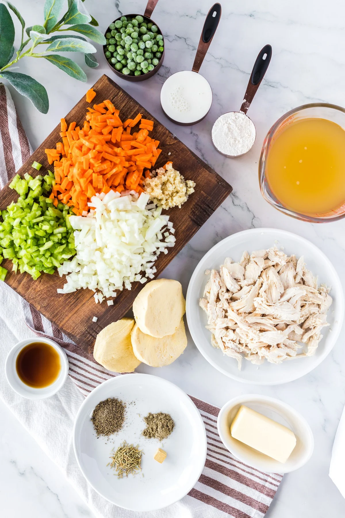 ingredients for crustless chicken pot pie