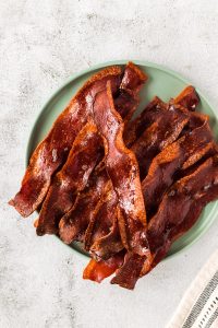 turkey bacon on plate