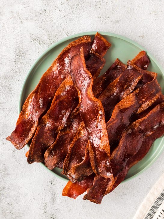 turkey bacon on plate