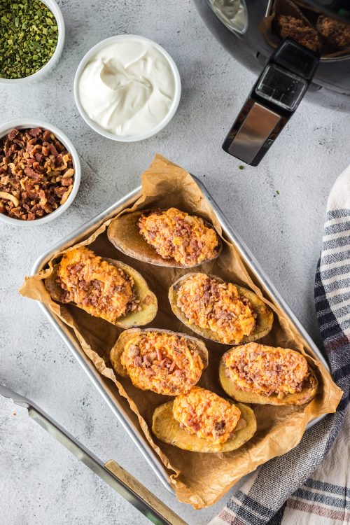 Easy Frozen Potato Skins in the Air Fryer Southern Cravings