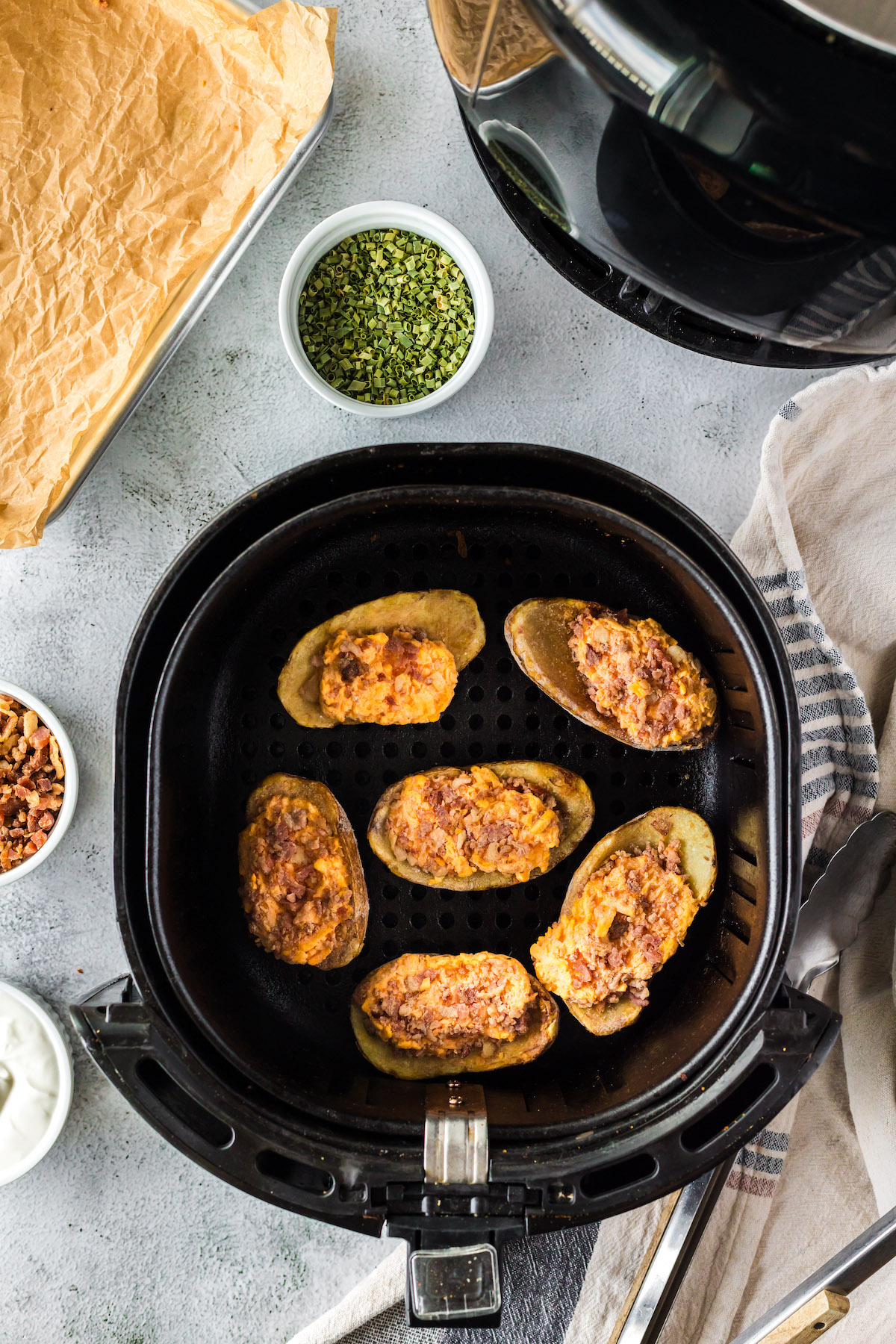 frozen potato skins in air fryer basket