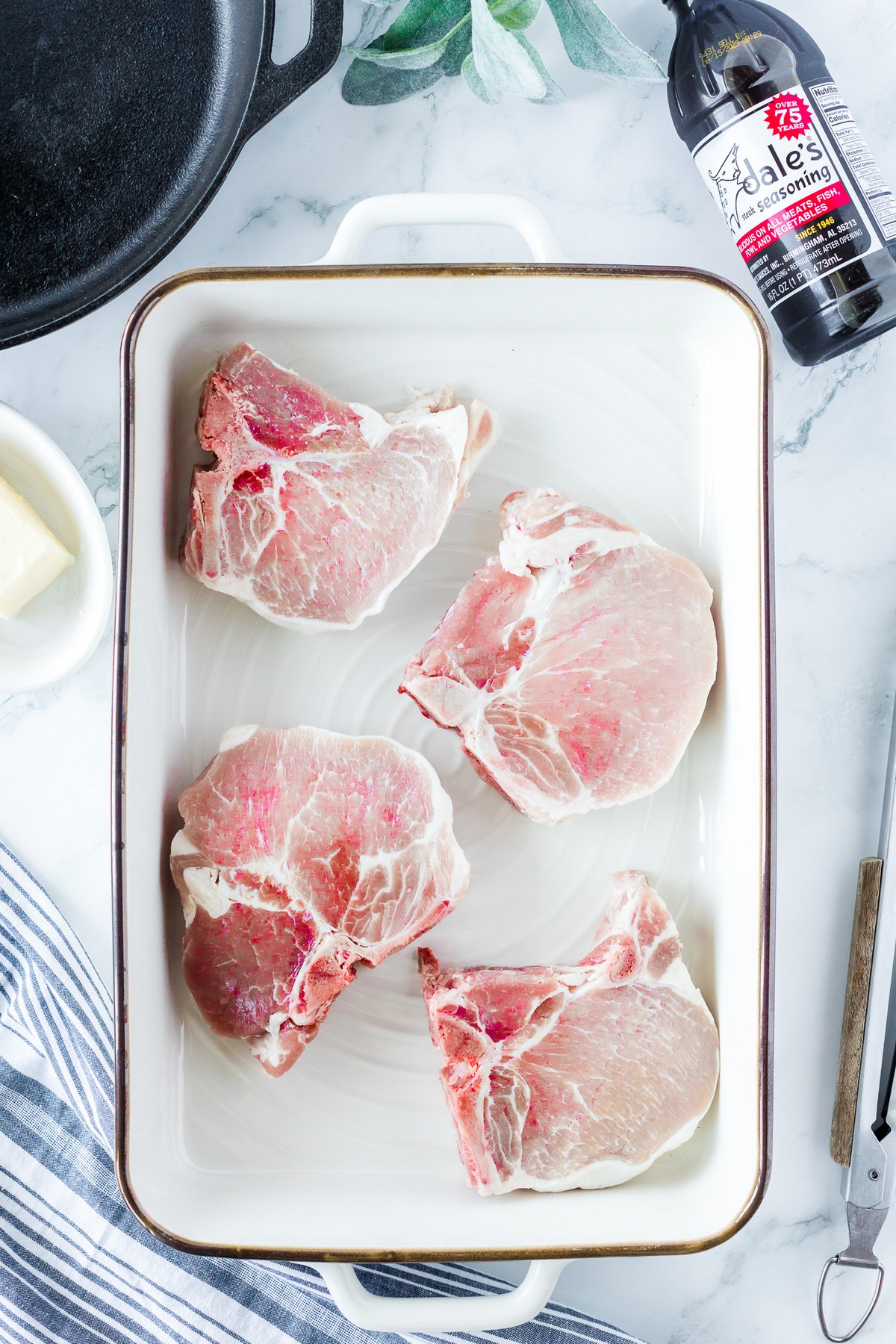 ingredients for seared pork chops